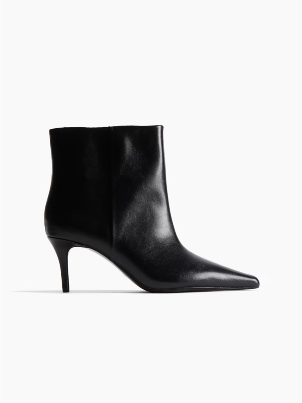 H&M Black Pointed-Toe Heel Ankle Boots